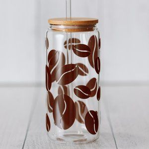 GLASS COLD COFFEE BEER CAN TUMBLER - COFFEE BEAN